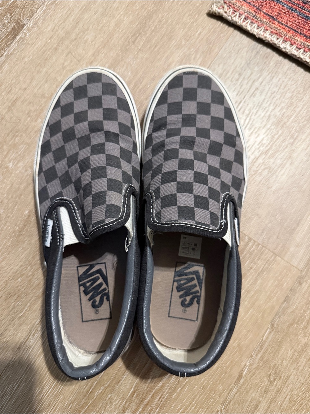 Vans Slip-On Checkerboard Sneakers - Black & Gray